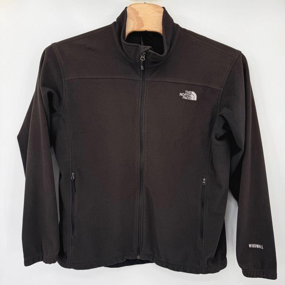 The North Face Jacket Mens XXL Black WindWall Fleece Full Zip ANKU AN81661 *READ